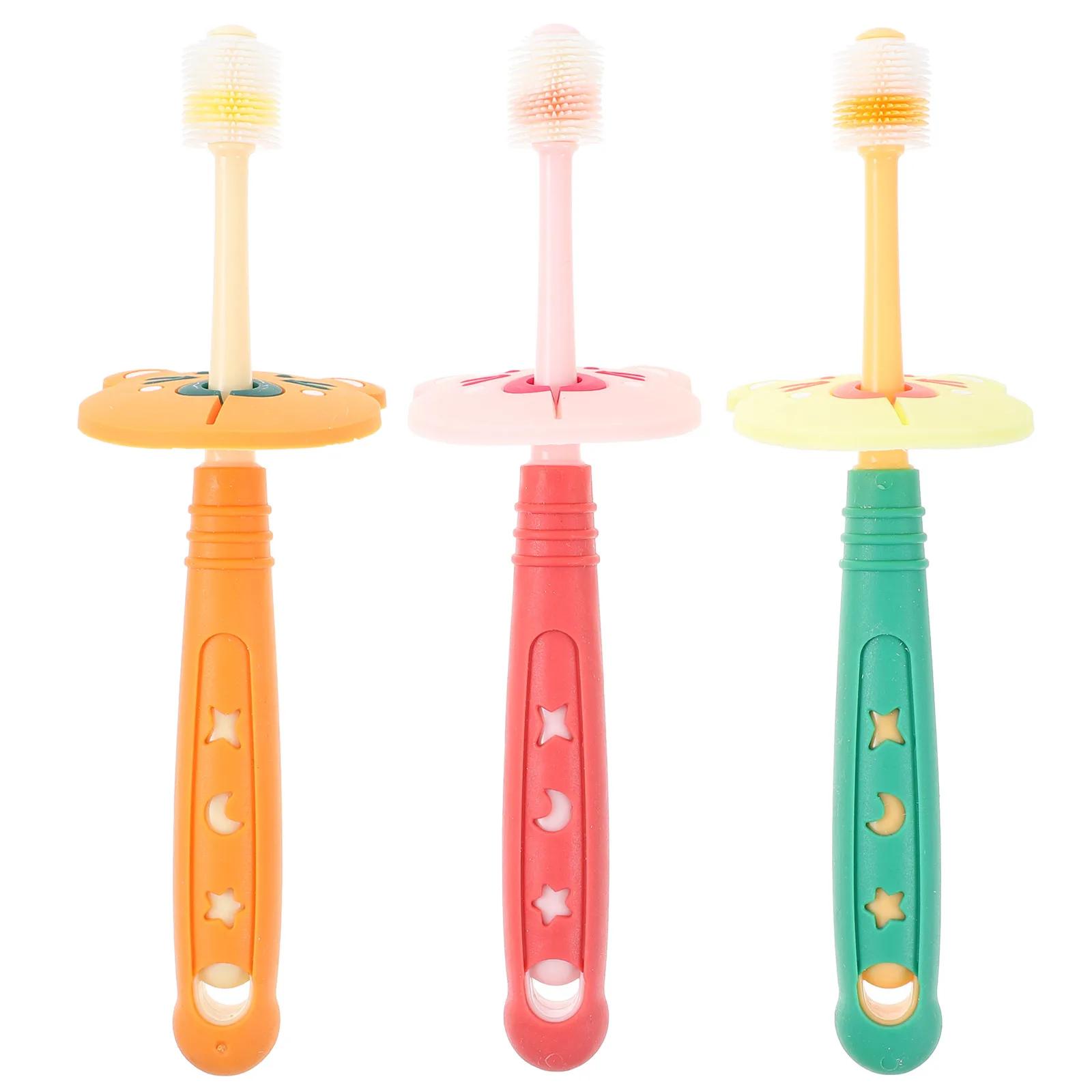 

3 Pcs Children Toothbrush Soft Bristles 1-6 Years Kids Baby Green Toddler Teeth Cleaner