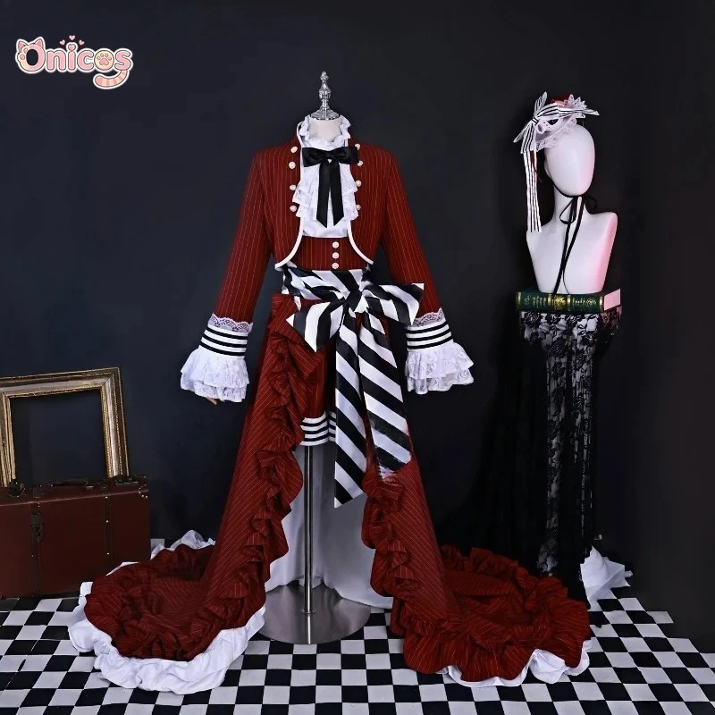 

Black Butler Ciel Phantomhive Cosplay Costume A red tea cup themed dress with a luxurious and retro feel Onicos