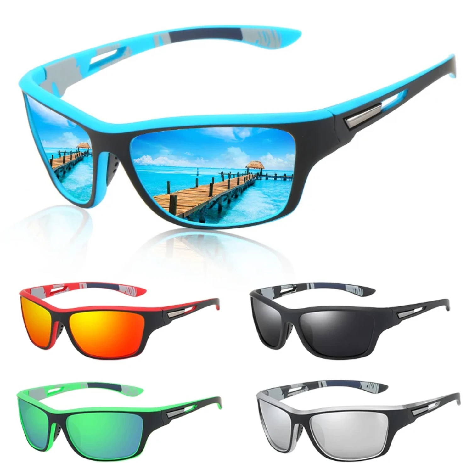 New Polarized Sunglasses with Case Men's Cycling Sunglasses Goggles Driving Shades Hiking Fishing Classic Sun Glasses UV400 Eyew