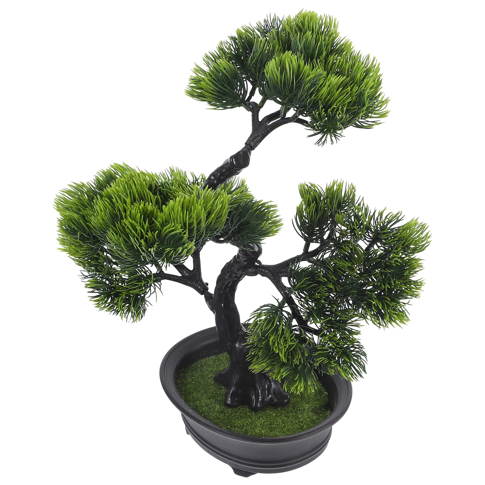 

Artificial Pine Bonsai Tree Realistic Plastic Potted Plant Small Fake Desk Plant Indoor Home Decor Living Room Office