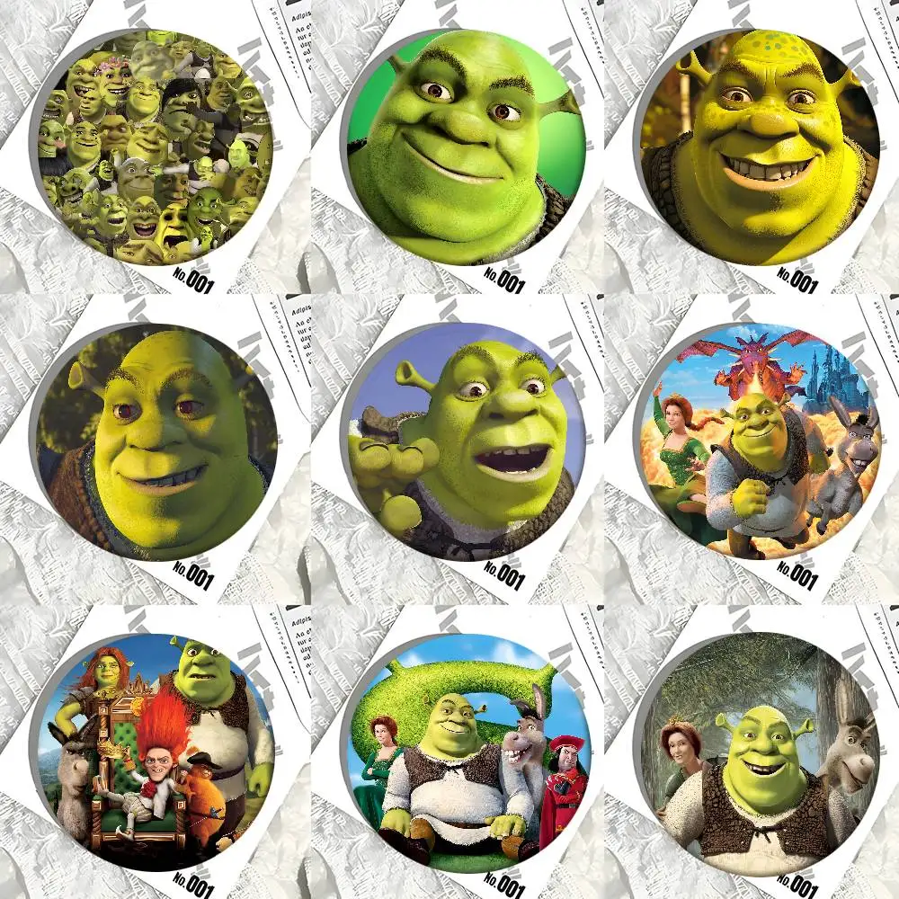 Film S-Shrek Rundes Abzeichen Kreative Brosche Kleidung Rucksack Accessoires Anstecknadel