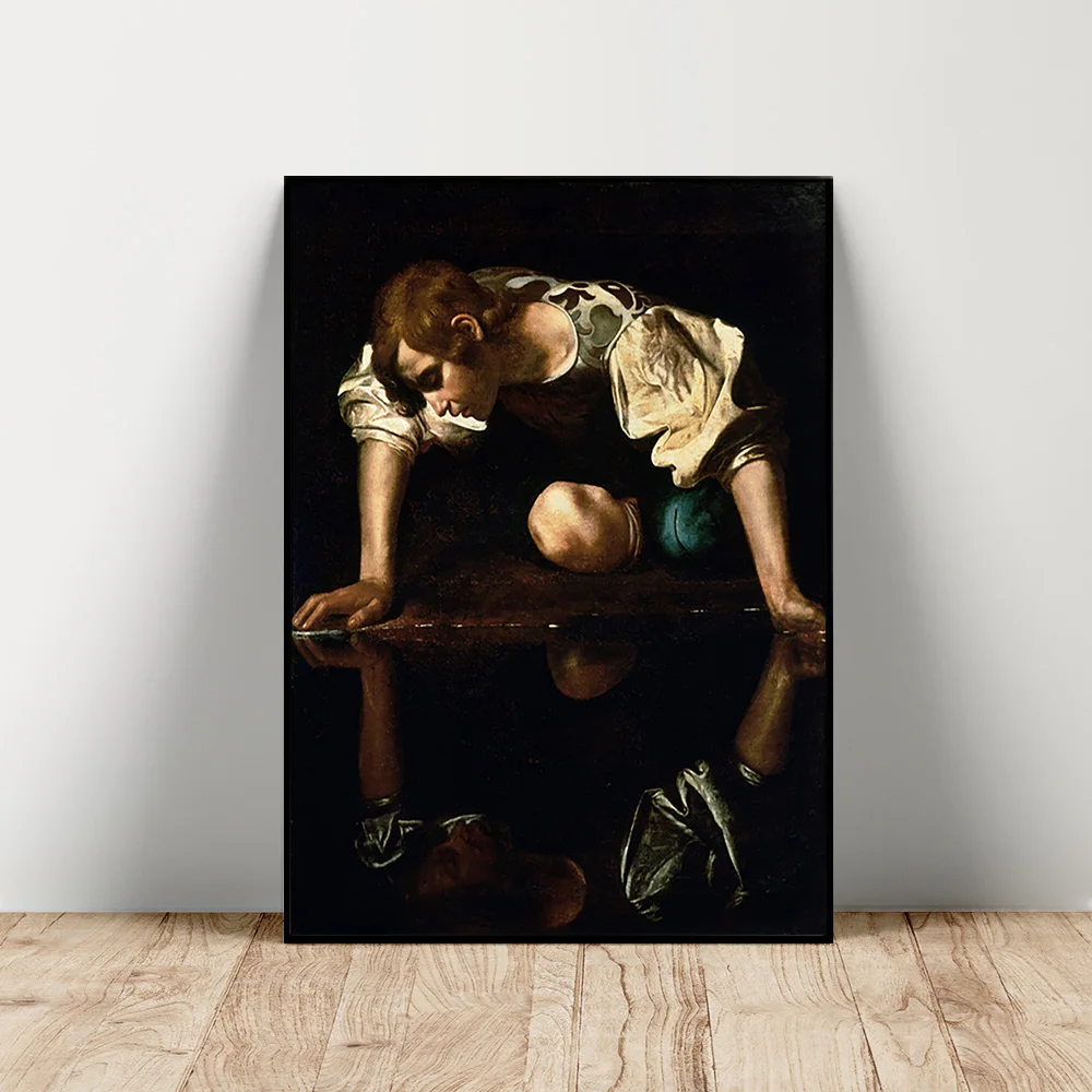 

Caravaggio Art Print Poster Narcissus Antique Canvas Painting Living Room Wall Picture Home Decor Gift