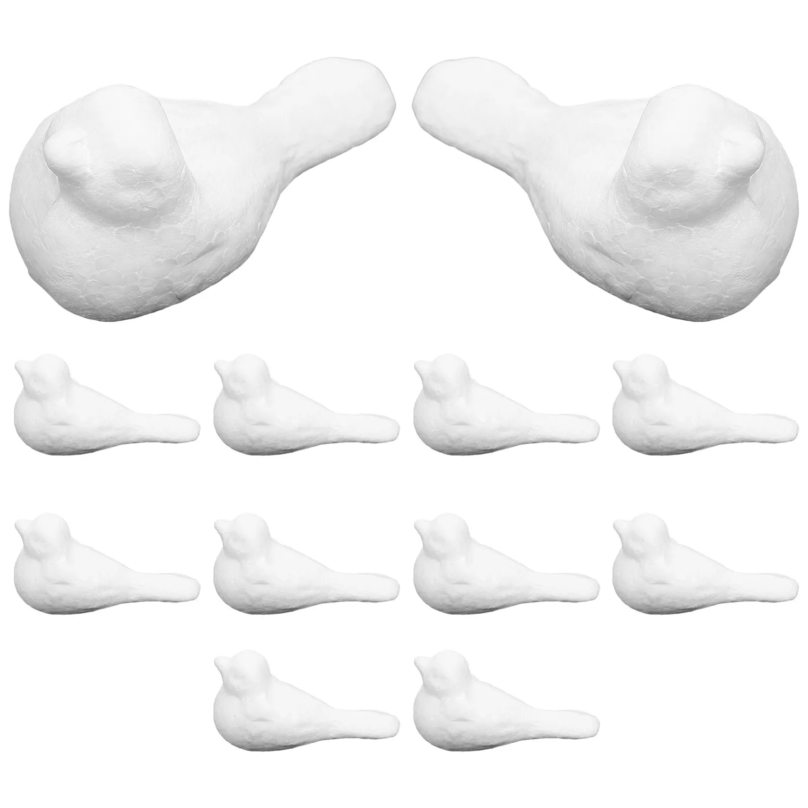 

Набор из 12 неокрашенных пенопластовых моделей птиц для творчества, поделок, декора и праздничных украшений