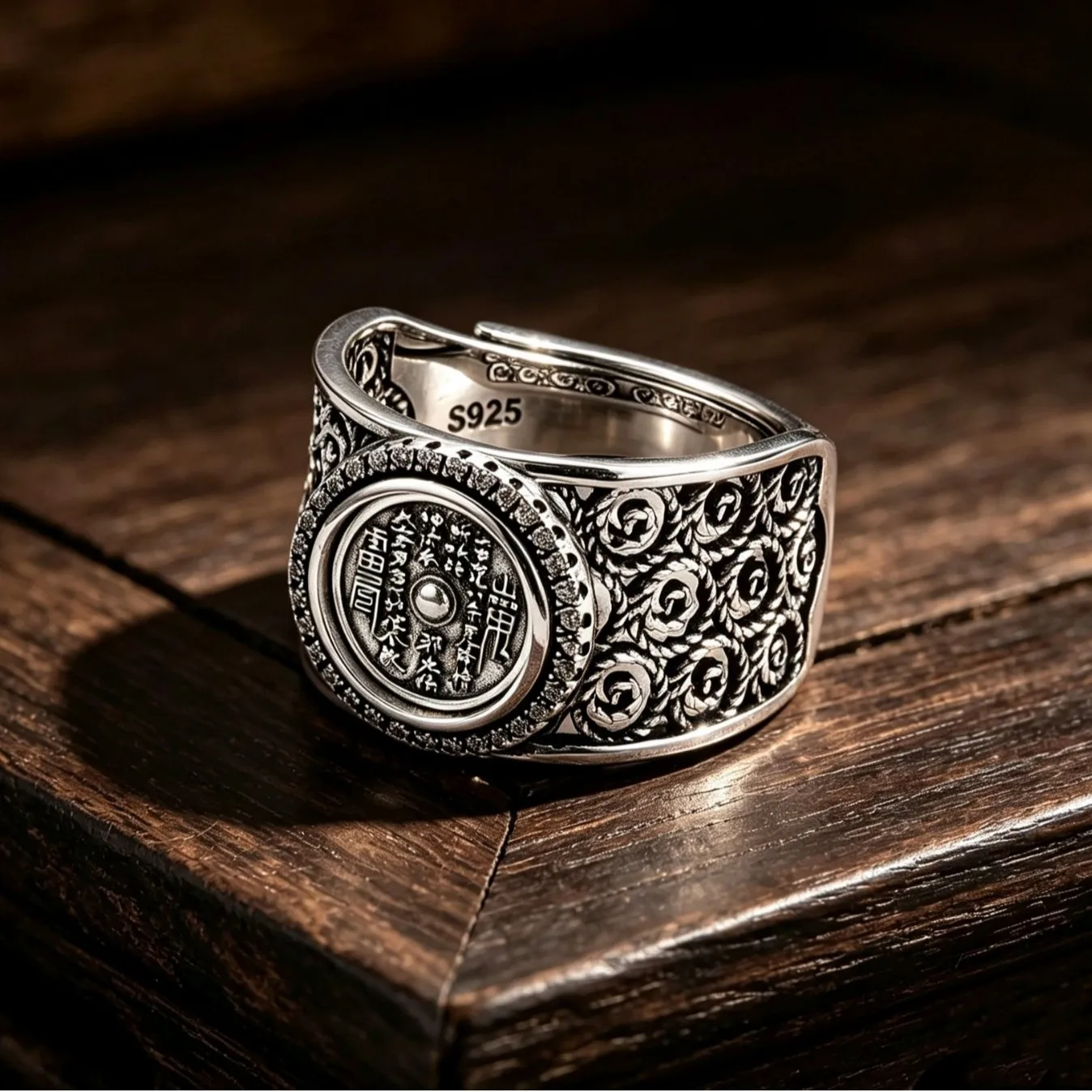 new-s925-sterling-silver-jewelry-retro-relief-wide-version-hollowed-out-spending-money-engagement-ring-selected-birthday-gift