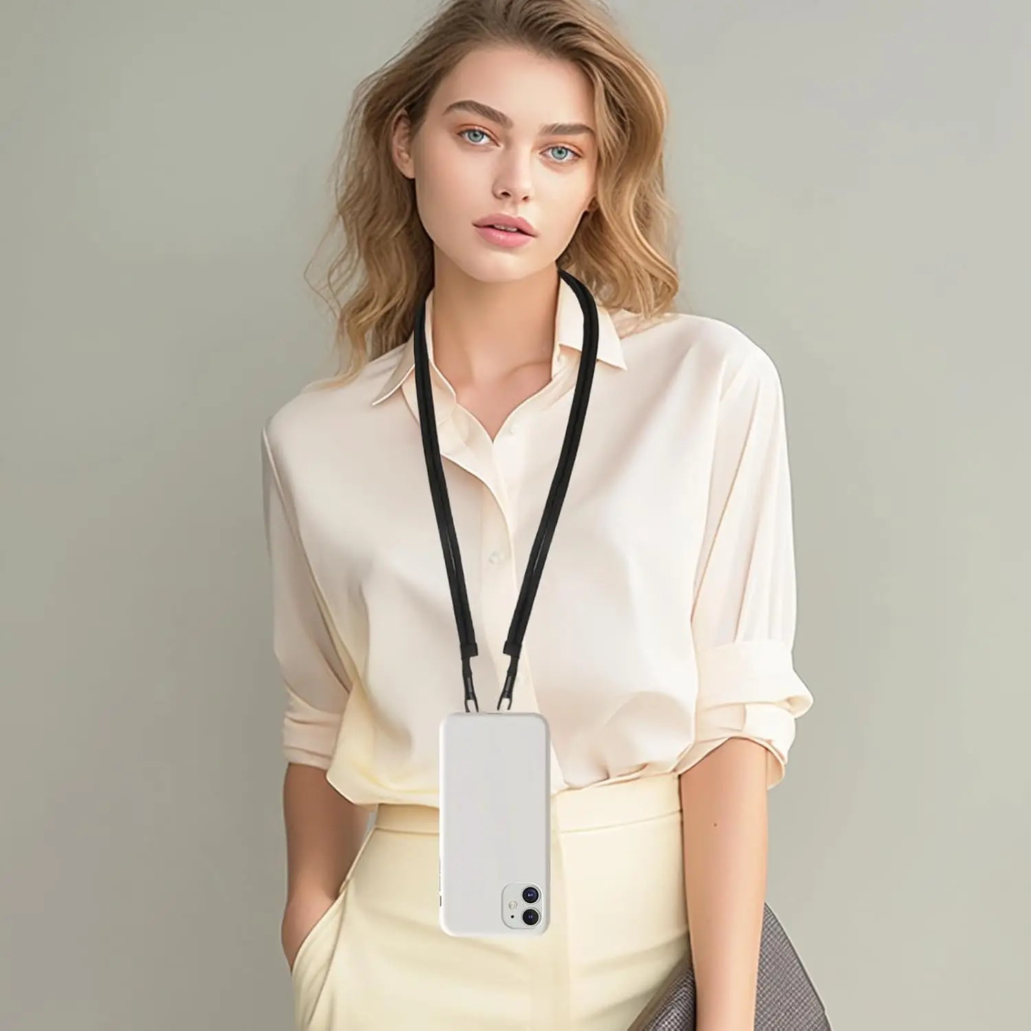 携帯電話ストラップ、アップグレードされたダブルバックルホールリング携帯電話ストラップパッチと調節可能なネックストラップ、残留物なし、接着剤なし