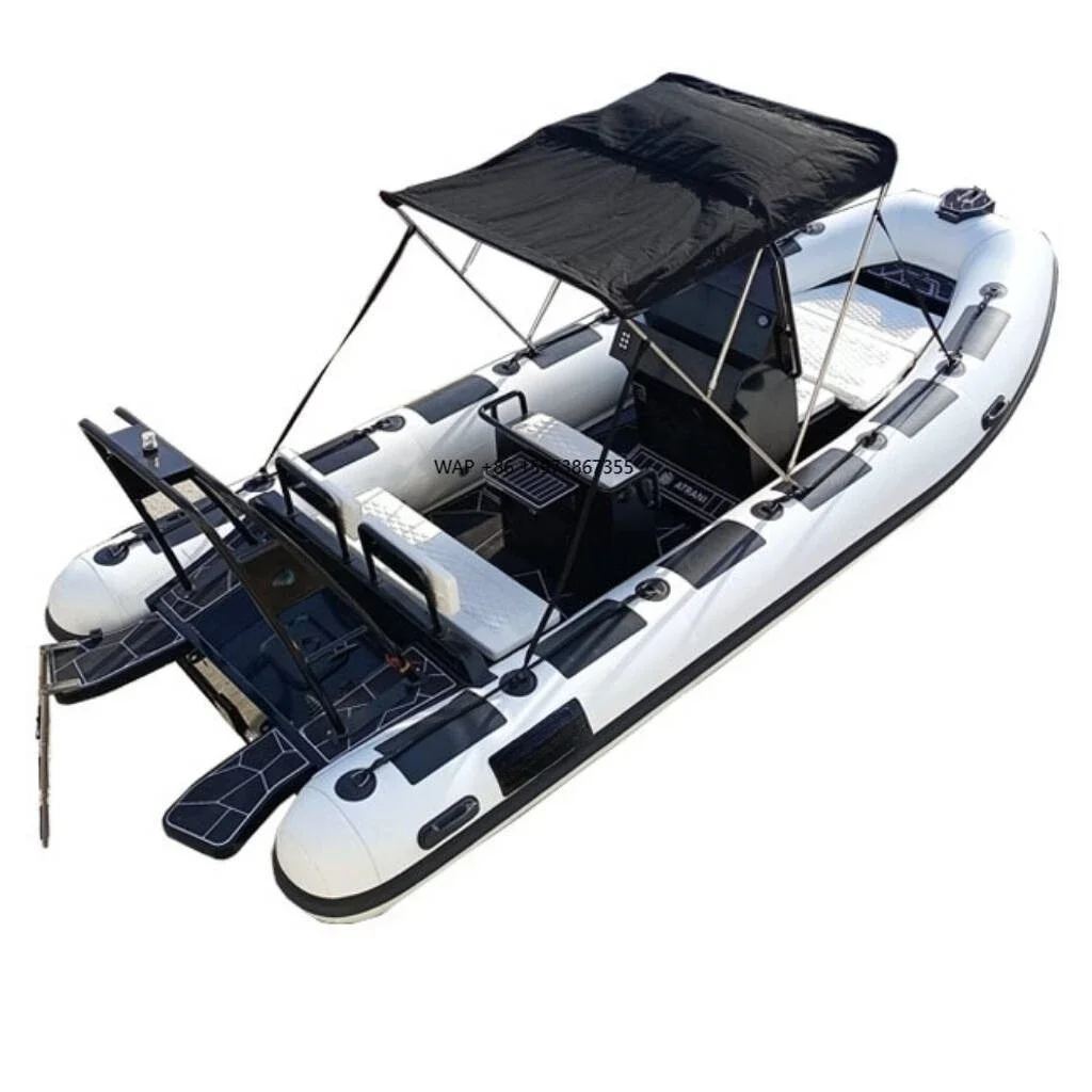 Embarcaciones inflables semirrígidas de aluminio Deep V de 18 pies con casco de aluminio RIB 560 Hypalon/PVC en venta