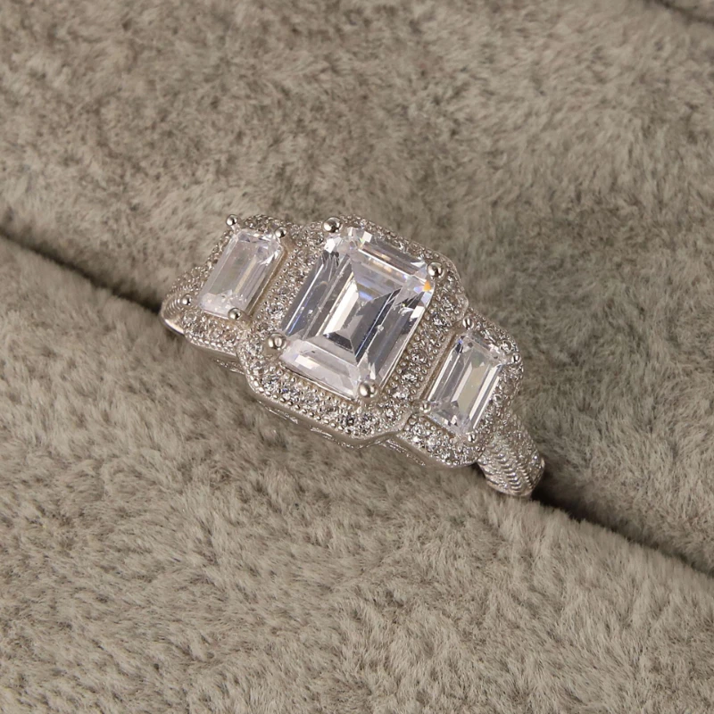 100% S925 Sterling Silver INS Wind Retro Square Glory Ladies Ring Simple, Light Luxury Men And Women Proposal Rings Women