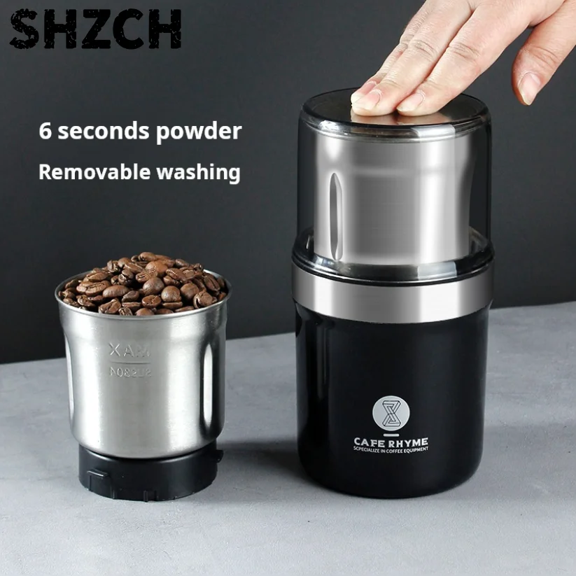 Electric Coffee Grinder, Portable Stainless Steel Spice Grinder with Removable Bowl, 6 Seconds Fast Grinding Machine