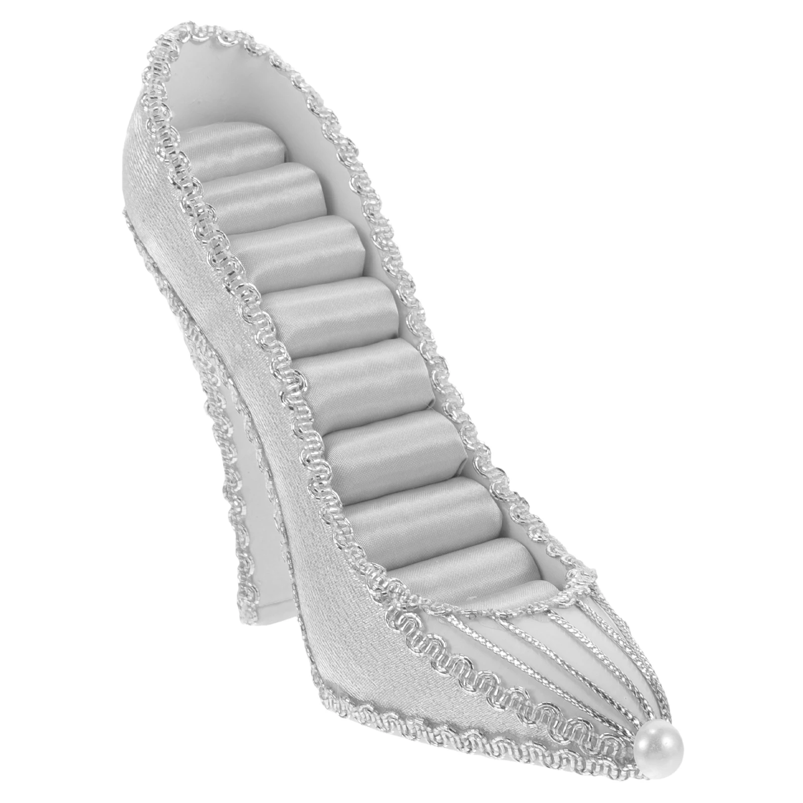 حامل عرض مجوهرات للأحذية بكعب عالٍ، منظم حلقي أنيق، حامل مجوهرات مدمج للأقراط والقلائد والأساور لتزيين المكتب