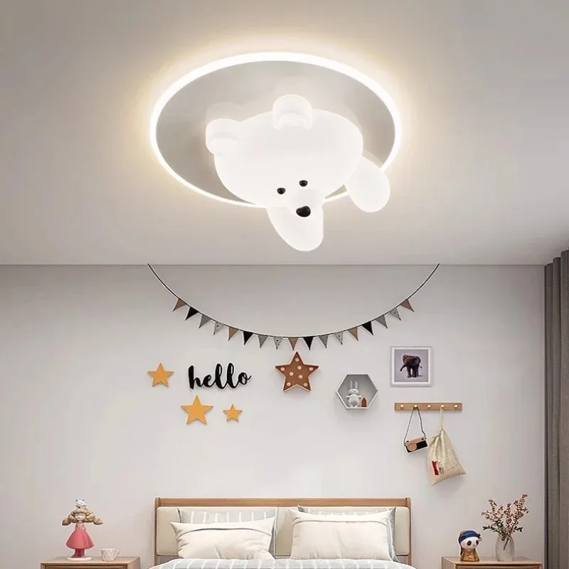 Children's Baby Room Cute Bear Ceiling light Home Decoration Lamp Cloud Circle Minimalist Creative Furniture Luxury LED Lighting