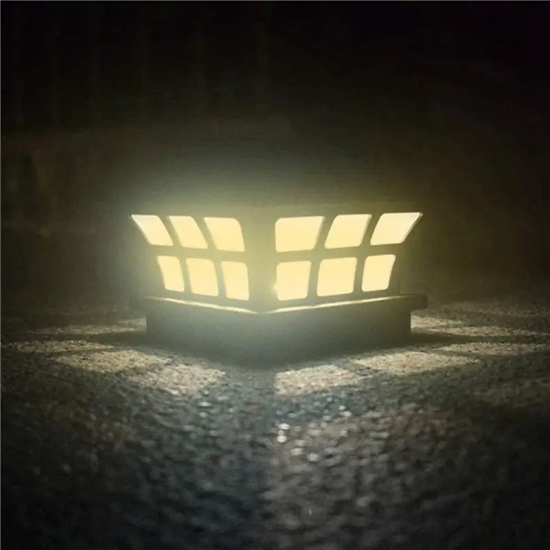 B62B-2X Solar Post Lamp Outdoor Waterproof Column Head Light For Garden Wall Lamp Garden Fence Landscape Lamp For Gate Garden