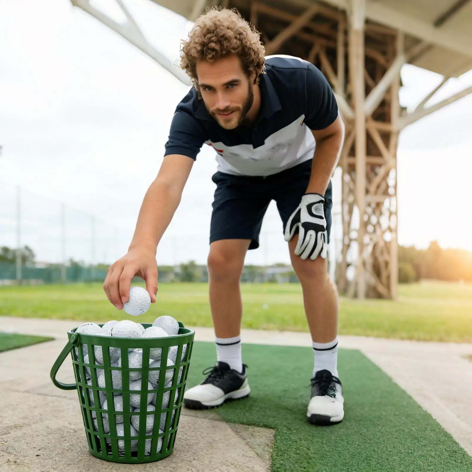 

Ведро для мячей для гольфа, легкий большой контейнер, ведро-держатель для мячей для гольфа с ручкой для гольф-поля, офиса, клуба, балкона, гаража