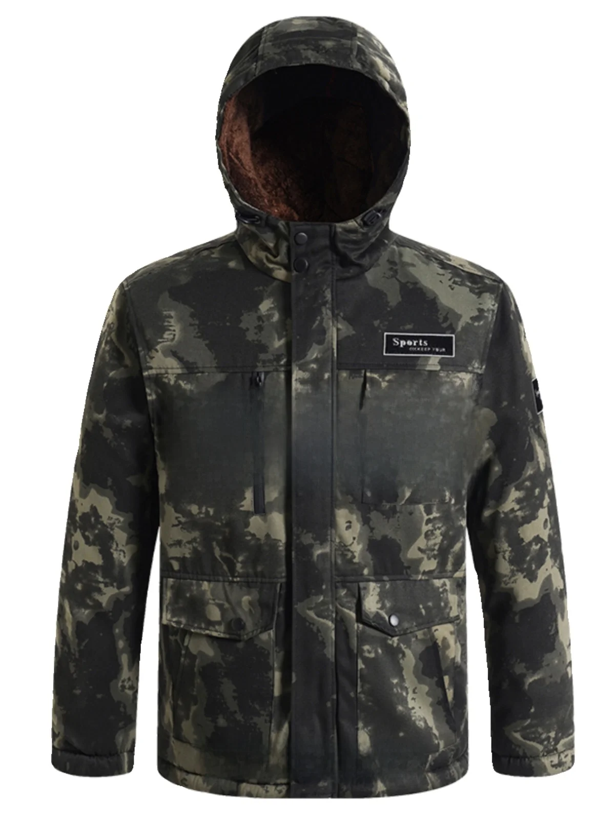 

Водонепроницаемая утепленная камуфляжная хлопковая куртка с флисовой подкладкой для мужчин, с капюшоном, ветрозащитная, морозостойкая, супертеплая, для активного отдыха и работы на улице