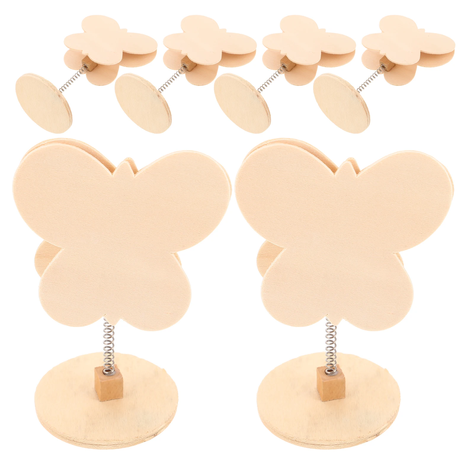 

6pcs Desktop Business Card Holder Handpainted DIY Wedding Table Place Holders Name Stand Mini Photo Sign Display Cute Menu