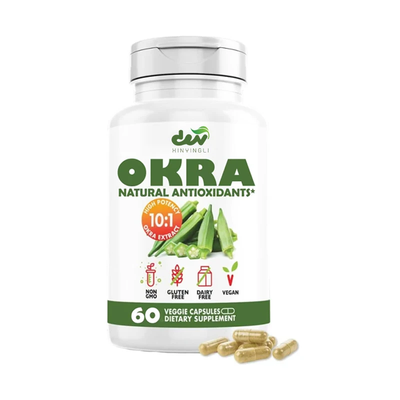 

Okra Extract - Antioxidant, Gut and Digestive, Health Support, Non GMO, Gluten Free, Vegetarian Supplement