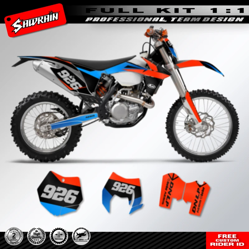 

Sawrain Motorcycle Sticker Custom Team Graphics Decals Kit For KTM SXF 2011 2012 EXC 2012 2013 Red Blue