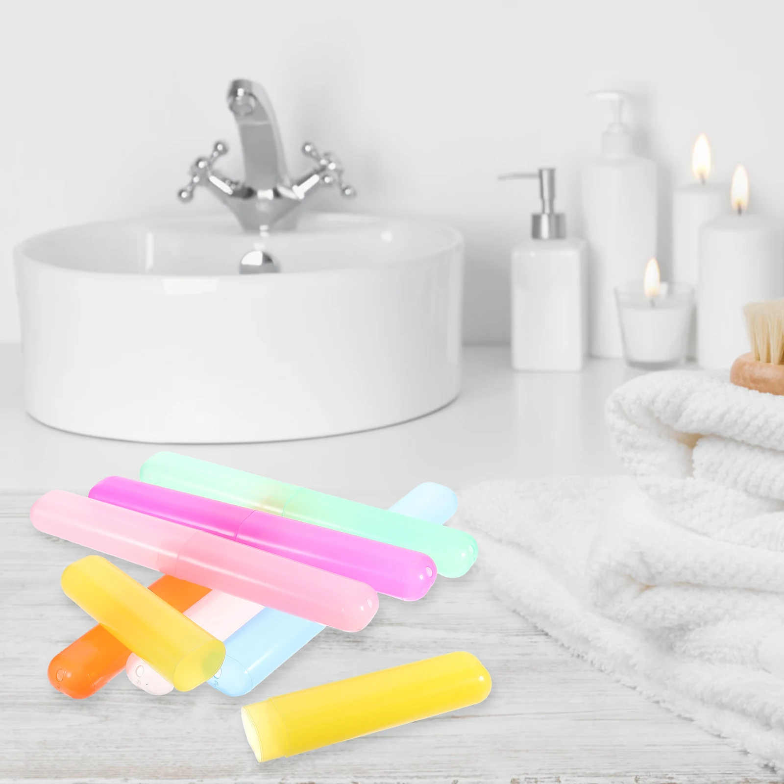 

14Pcs Toothbrush Colors Toothbrush Travel Containers Plastic Storage Boxes For Travel Camping Business Trips Home