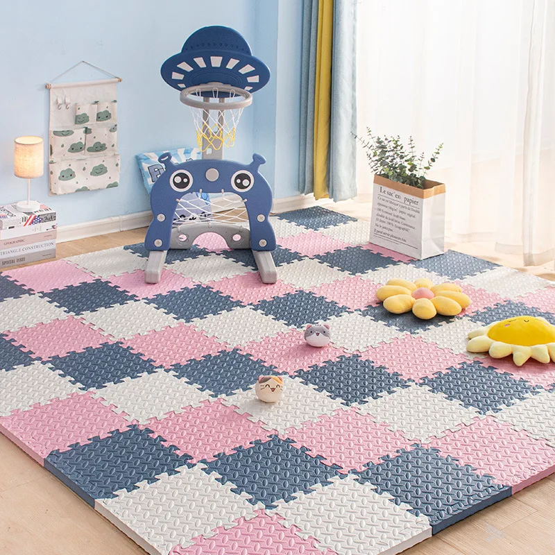 6Pcs 30x30x2.5CM Home Use Interlocking Floor Mat EVA Foam Floor Mat Puzzle Splicing Foam Mat Training Mat Bedroom Room Bed Mat