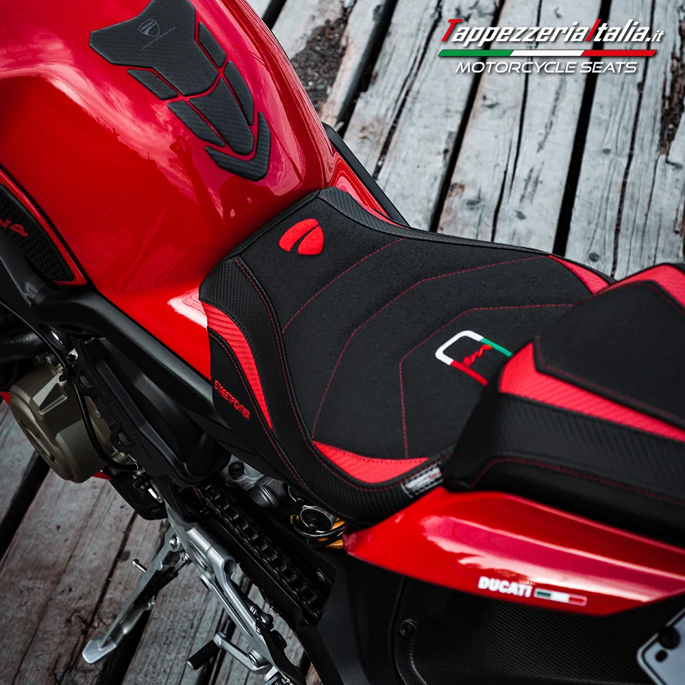 Premium High Quality Motorcycle Made in Italy Seat cover compatible Ducati Streetfighter V4 20 22 Sumen