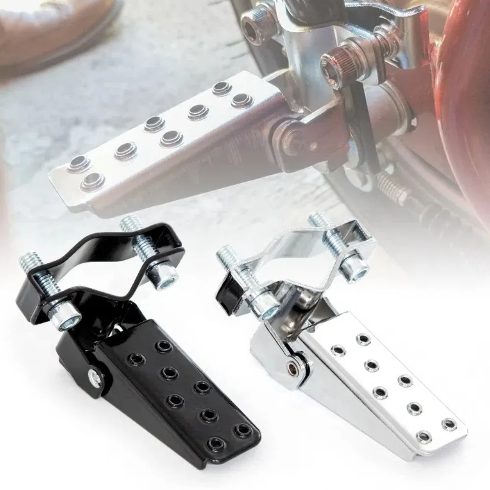 1 Pair 24-38mm Motorcycle Footrests Pedals Shock-absorbing Modified Parts Foldable Foot Pegs Metal Universal Foot Step