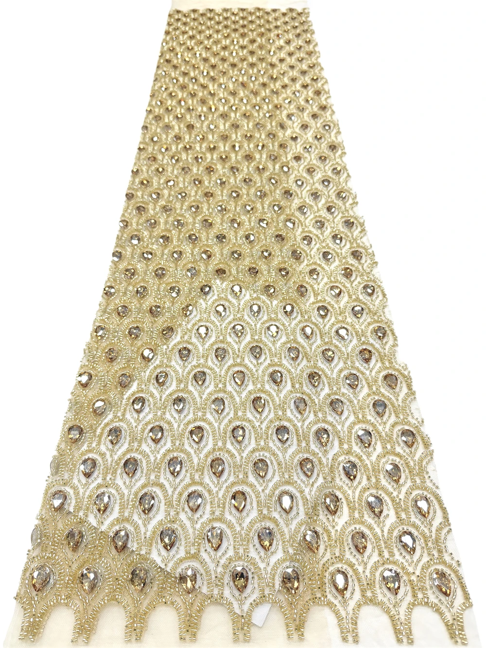 High Quality Stones Africa Handmade Embroidered Tulle Net Fabric Beads Luxury Sequins Net Lace For Evening 2026 Party Dresses