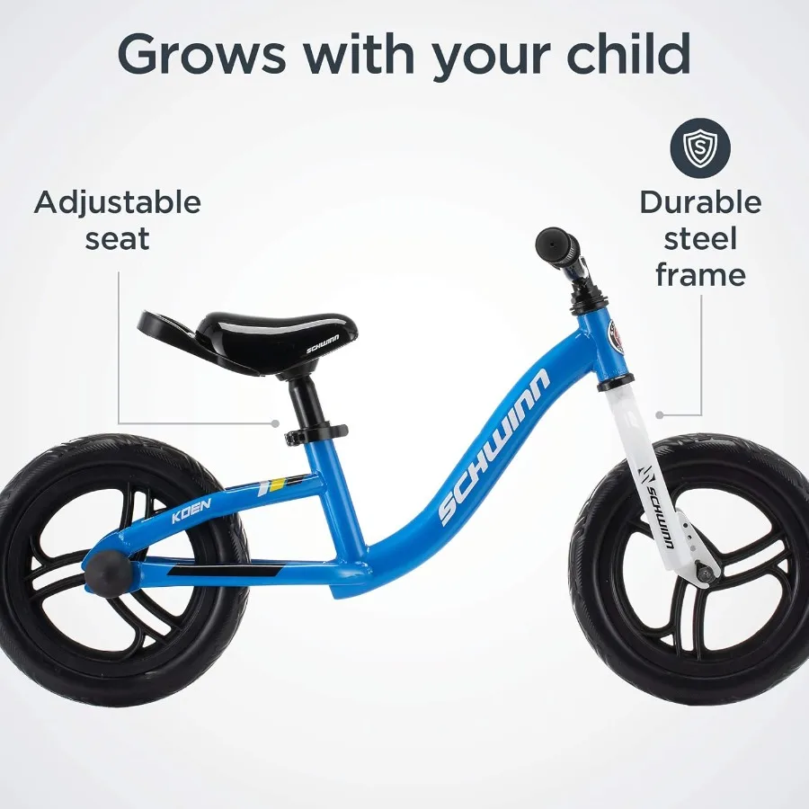 Balance Bike, 12-18 Inch Bike for Kids Ages 2-13, Black, Blue, Red, Teal, Pink or Purple, SmartStart Ergonomic Design, Adjustabl