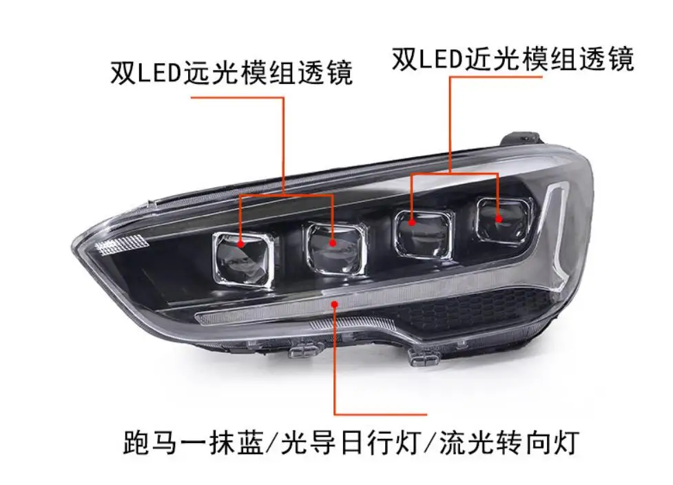 Car Bumper Headlamp Tucson IX35 Headlight 2018~2020y ALL IN LED DRL Car Accessories Tucson IX35 Fog Light