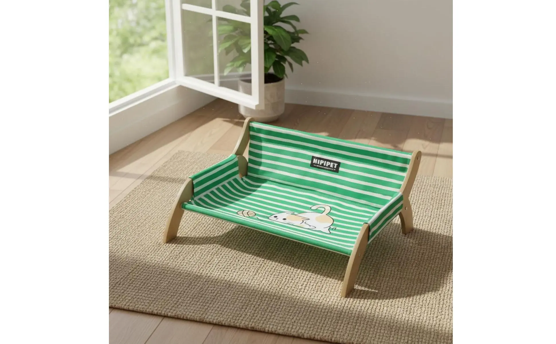 Cama Elevada para Animais de Estimação Estrutura de Madeira Respirável Cama para Animais de Estimação Resistente à Umidade para o Verão Cama Elevada para Animais de Estimação Estrutura de Madeira Respirável Cama para Animais de Estimação Resistente à Umidade para o Verão