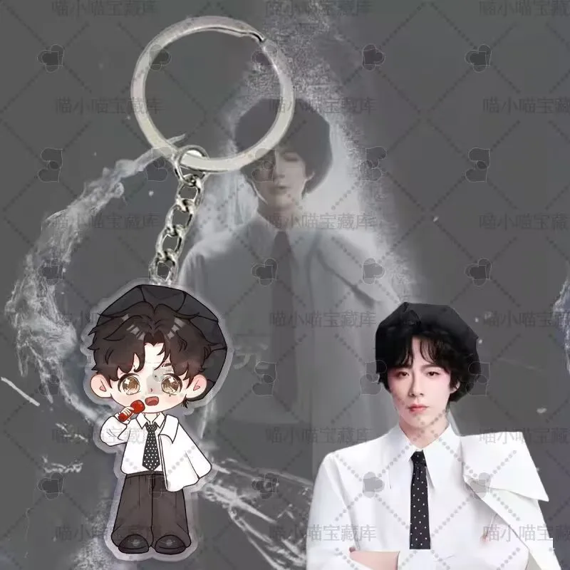 Q-সংস্করণ ليو يونينغ زخرفة سطح المكتب الاكريليك الكرتون لطيف، سلسلة المفاتيح، علامة واقفة، هدية دعم الحفل