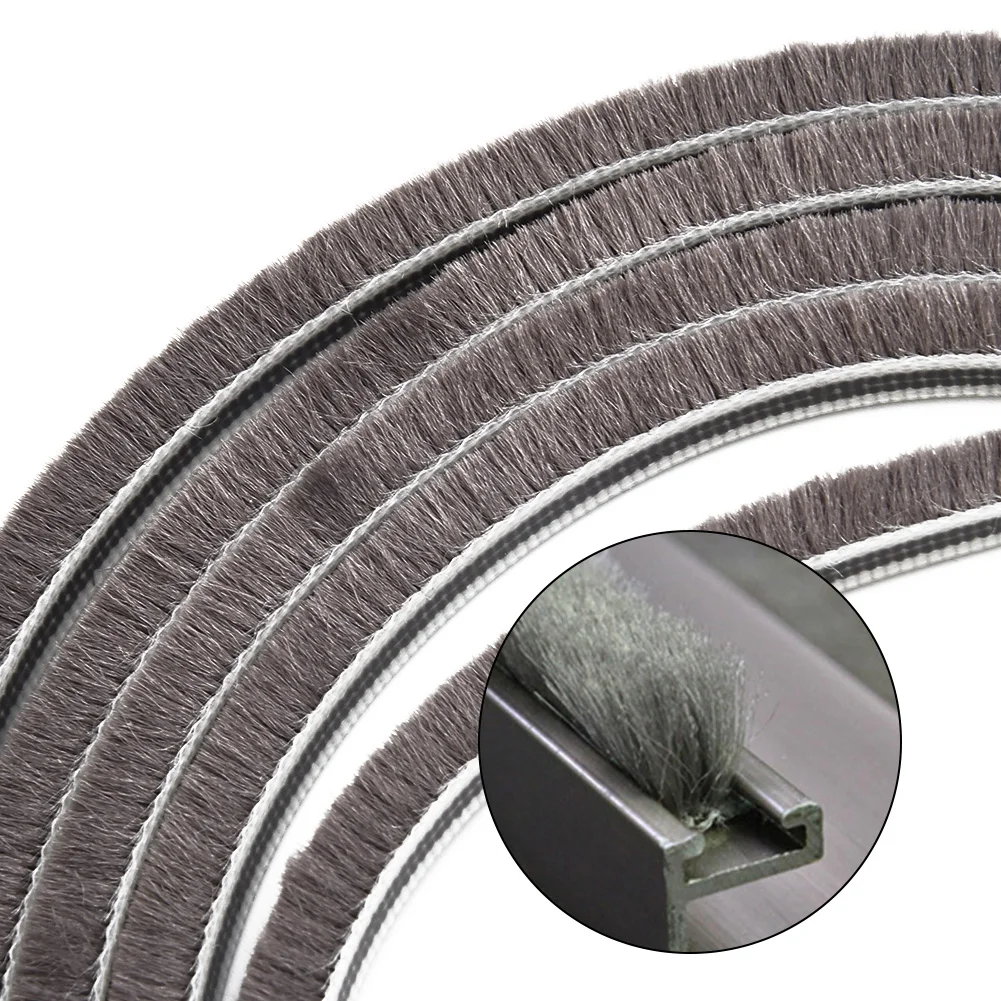 10m Diepgang Excluder Borstel Openslaande Stapel Afdichting Strip Deur Tochtstrip 5mm x 6mm Aluminium Venster Geluiddichte Stofdichte Strip