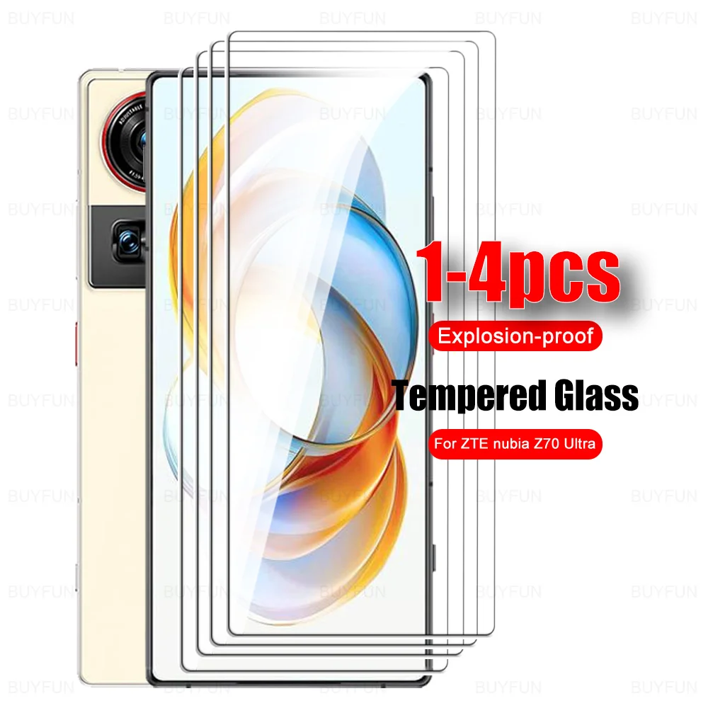 1-4PCS Tempered Glass for ZTE nubia Z70 Ultra Screen Protector On ZTE nubia Z 70 70Z Z50 Z60 Ultra Z70Ultra Z60Ultra Z50Ultra 5G