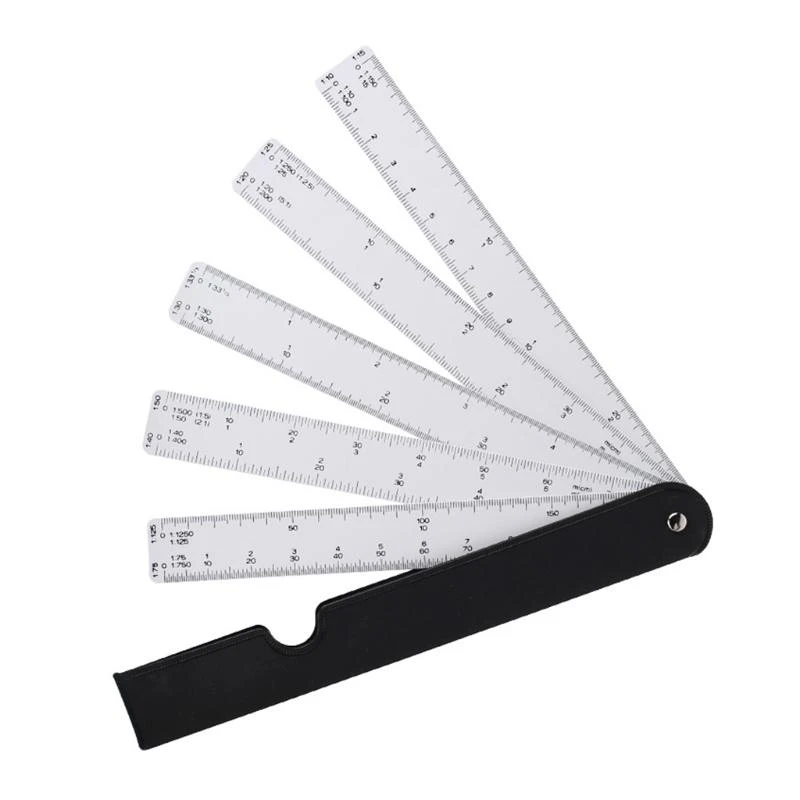 

Multi-Functional Fan Scale Ruler Draft Engineer Measuring Metric Office Supply