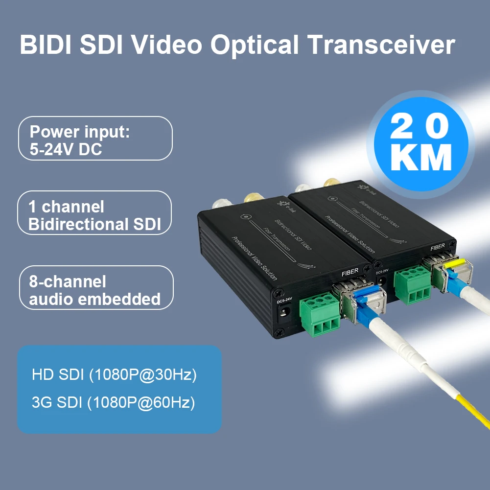 Imagem -03 - Mini Prolongamento Bidirecional Sdi da Fibra hd 3g-sdi sobre o Único Modo 20km do Transceptor da Fibra do Nível de Transmissão do Conversor da Fibra