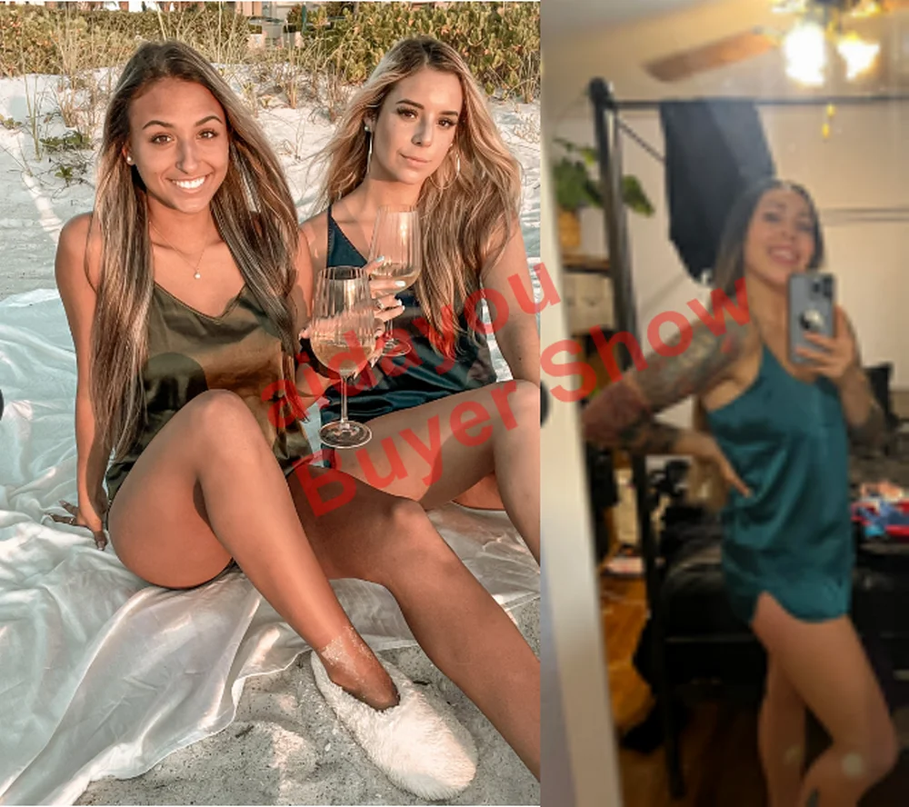 Sling Satin Seide Pyjama Set Anzug T-Shirt Pj Set Zweiteilige weiche Nachtwäsche Loungewear rückenfreie Dessous Pjs Cami Top und Shorts – Detail 1