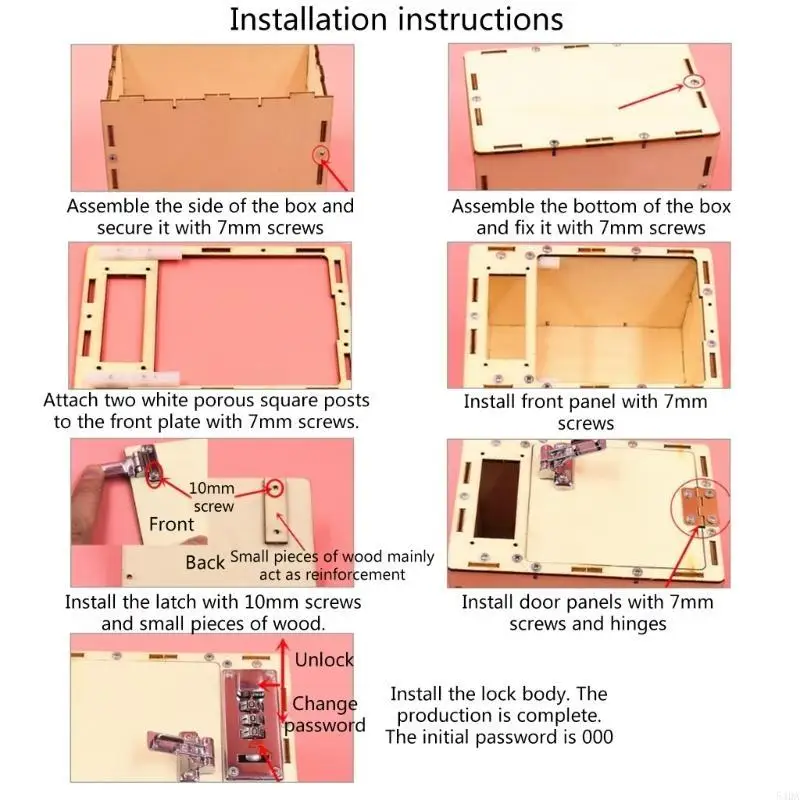 54DA DIY Strongbox Making Kits Science Projects for Kids Primary and Secondary Schools Wooden Building Toy Cryptex Stem Kits