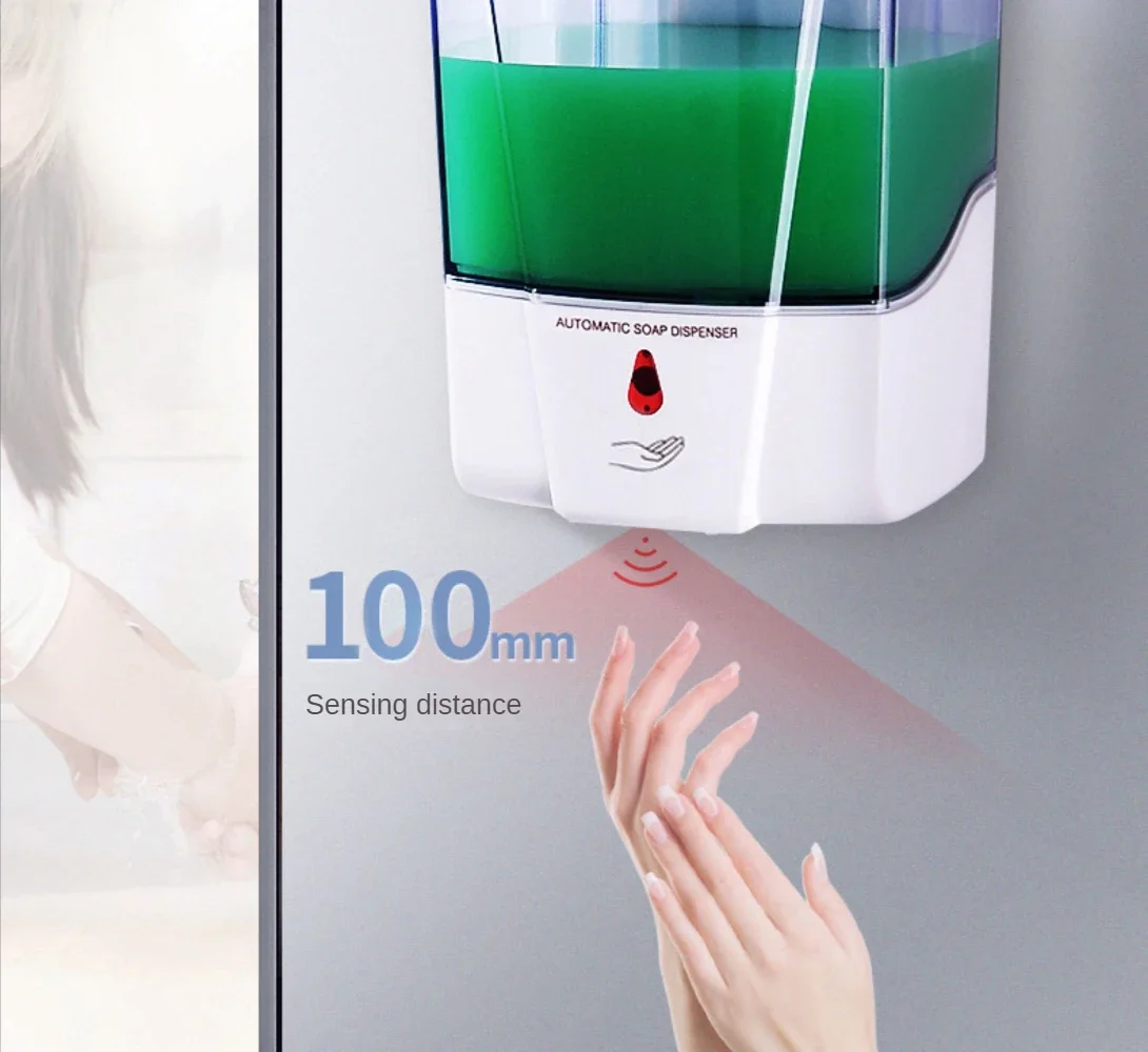 Wall Mount Automatic Soap Dispenser 700ml /24oz Battery Operated Touchless Liquid Soap Dispenser for Home Kitchen Bathroom