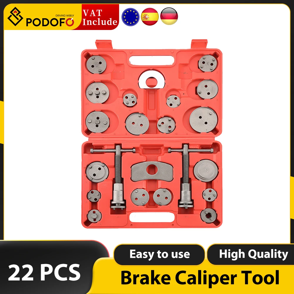 Podofo 22pcs Brake Caliper Tool Heavy Duty Brake Caliper Compression Tool Caliper Piston Tool for Brake Pad Replacement Reset