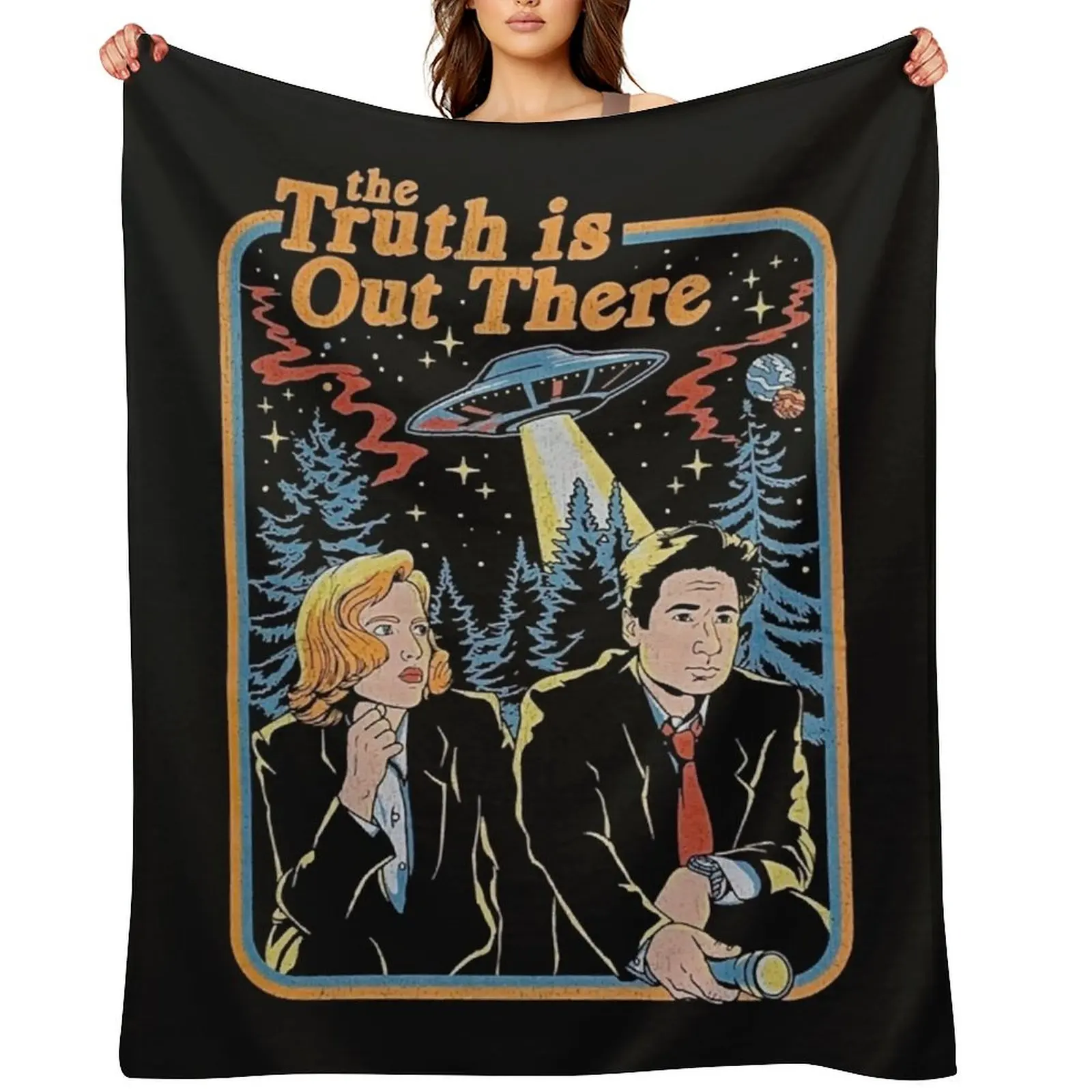 

The truth is out there - X Files funny Classic T-Shirt Throw Blanket Flannel Sofas Soft Plush Blankets