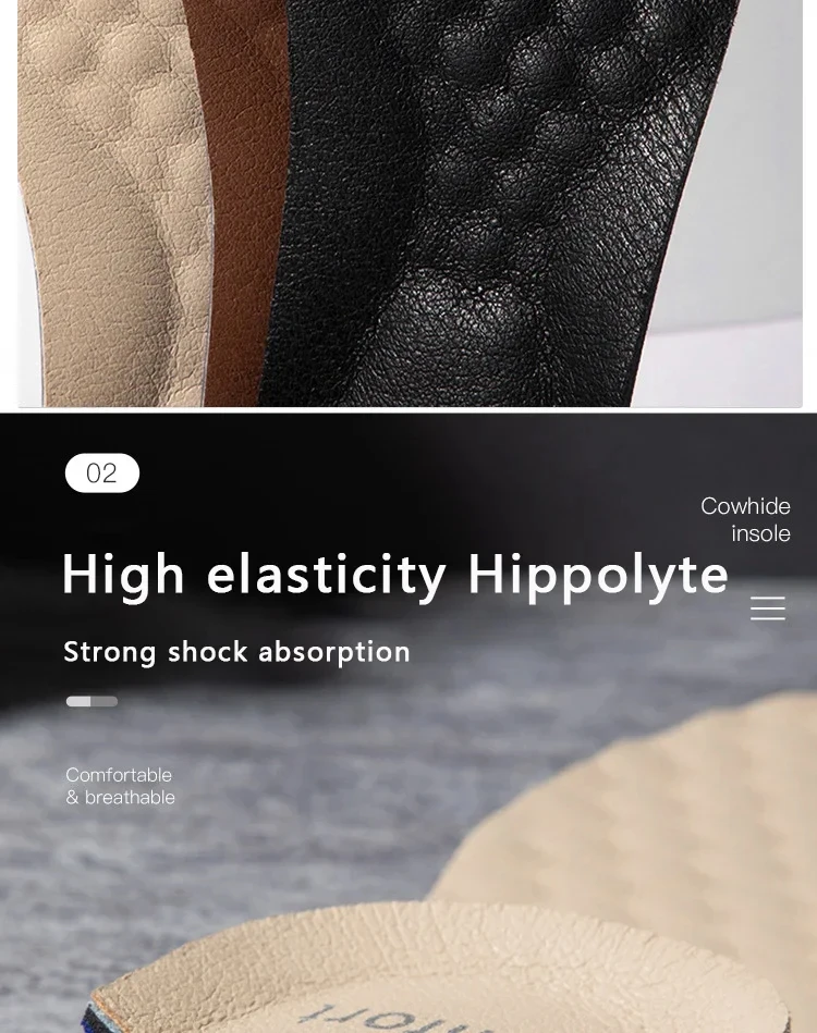 Atmungsaktive Leder-Einlegesohlen mit Fußgewölbestütze, orthopädische Einlegesohlen, stoßdämpfende Sohlen, Herren-Sneaker, Leder-Schuh-Einlegesohlen, 2 Stück/4 Stück. – Detail 6
