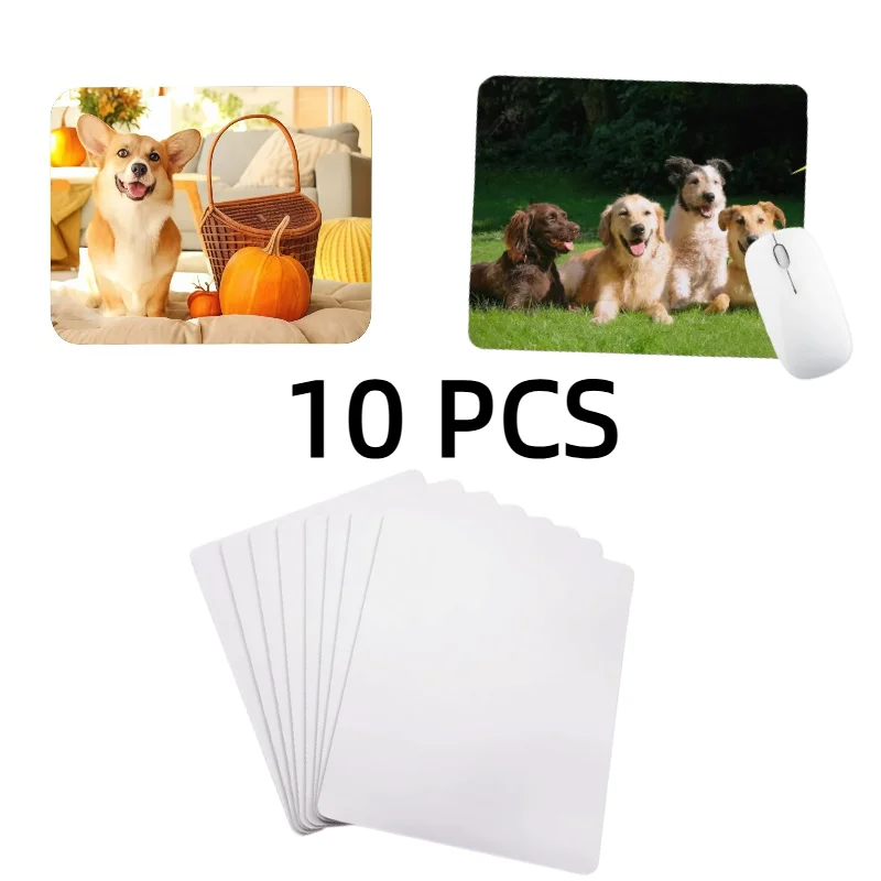 10pcs 22x18x0.3cm Sublimation Picture Mouse Pad Blanks Anti-Slip Rubber Mouse Mat for Office Laptop Computer Gaming