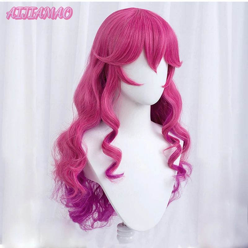 Spirit Blossom Ahri Cosplay LOL Cosplay Women 70cm Long Curly Wave Wig Cosplay Anime Heat Resistant Synthetic Wigs + Wig Cap