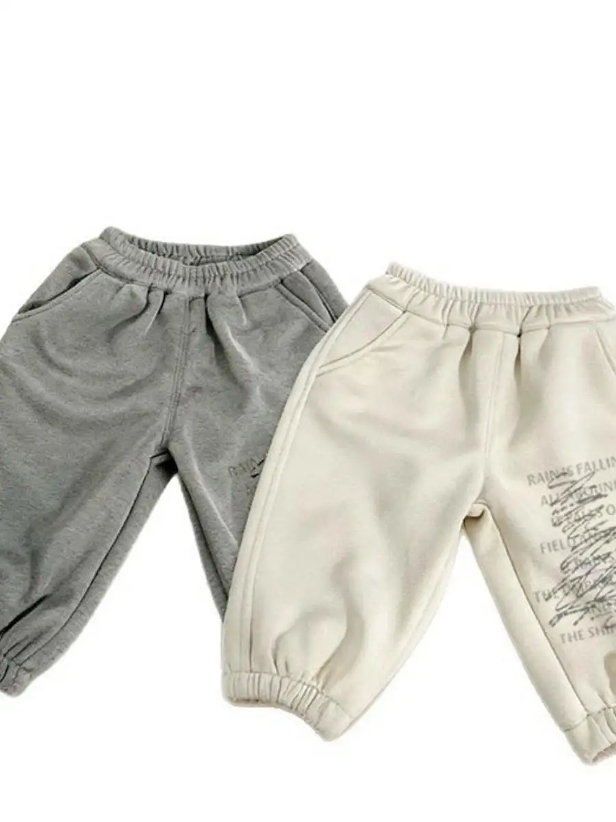 Pantaloni Sportivi Harem per Bambini Thiened Fce, Caldi e Alla Moda con Scritte, per Ragazzi e Ragazze, Pantaloni Casual Autunno Inverno