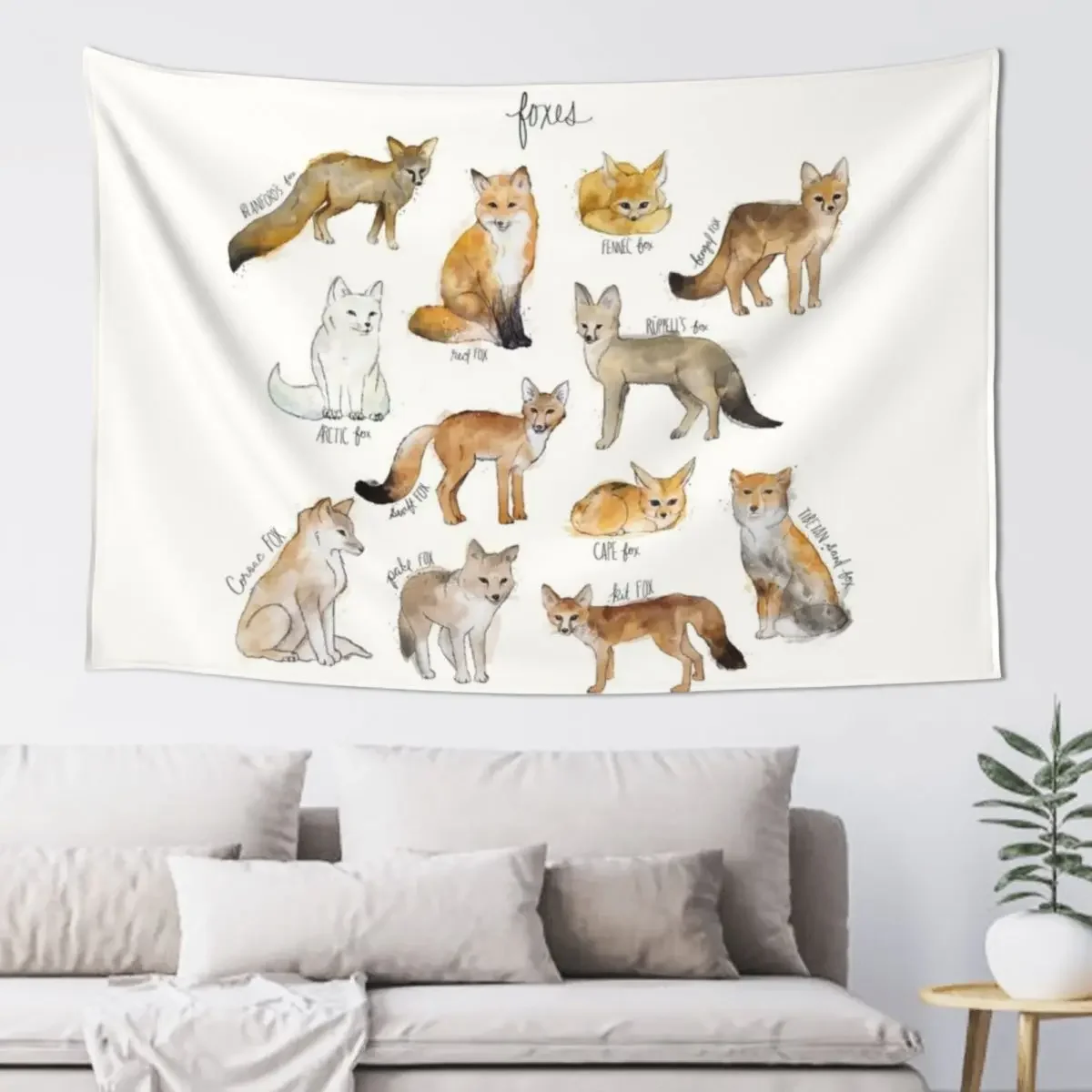 

Foxes Tapestry Room Decorating Aesthetic Outdoor Decoration Decor For Bedroom Tapestry