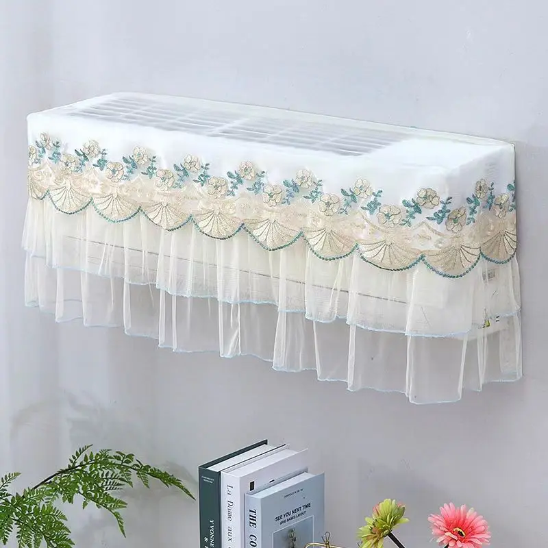 

Моющийся кружевной пылезащитный чехол для кондиционера, декоративный дышащий универсальный чехол для кондиционера с защитой от прямого выдувания