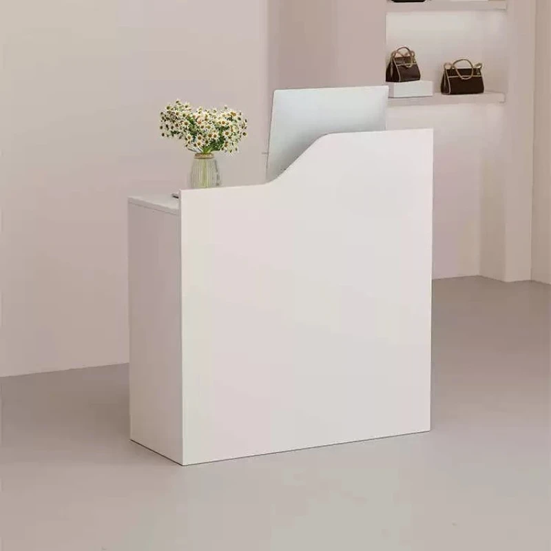 Unique Small Reception Desks Modern Minimalist Design Company Reception Desks Simple Aesthetic Mostrador Commercial Furniture