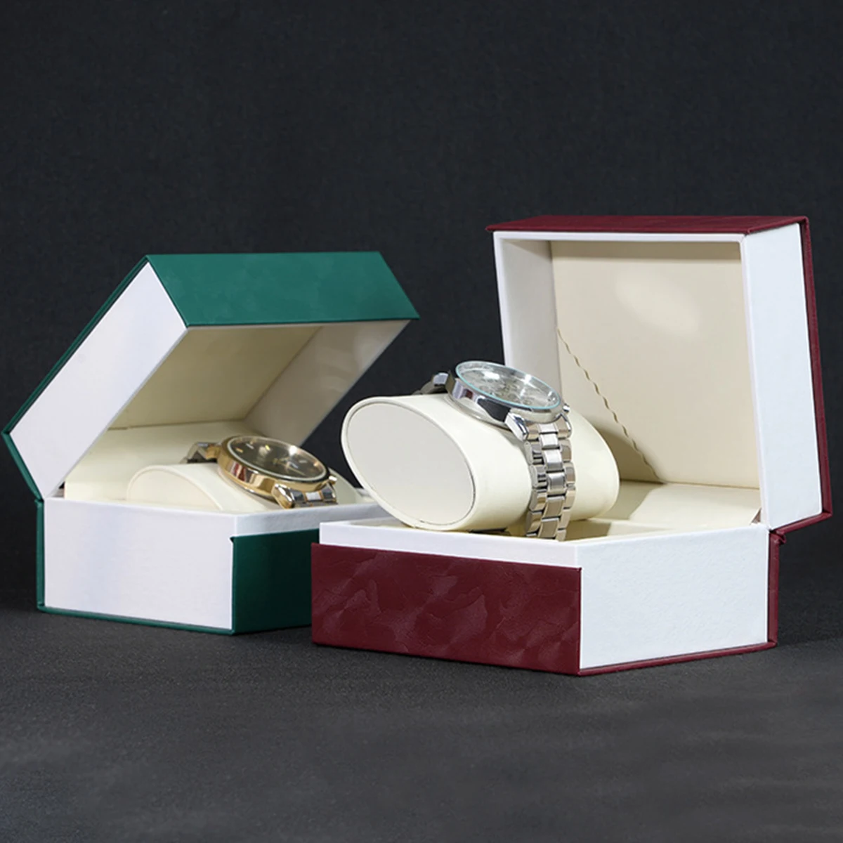 New PU Seashell Pattern Leather Watch Box Single Watch Case Portable Travel Watch Storage Box Gift Scratch-Resistant Watch Box