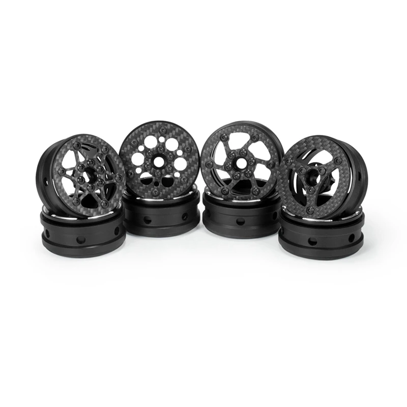 4 pçs de fibra carbono 1.9 Polegada beadlock roda aro hub para 1/10 rc rastreador carro axial scx10 traxxas trx4 rc4wd d90 mst VS4-10