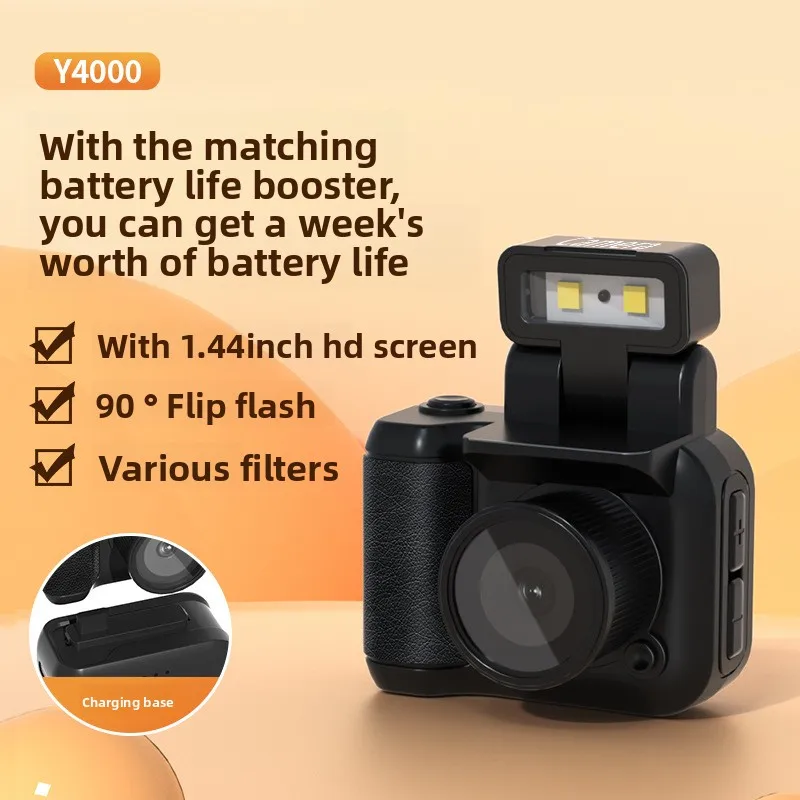 Y4000 Duim Mini Sleutelhanger Camera Scherm HD 1080P Sleutelhanger Draagbare Retro CCD Digitale Camera Pocket DV Video Recorder flitslamp