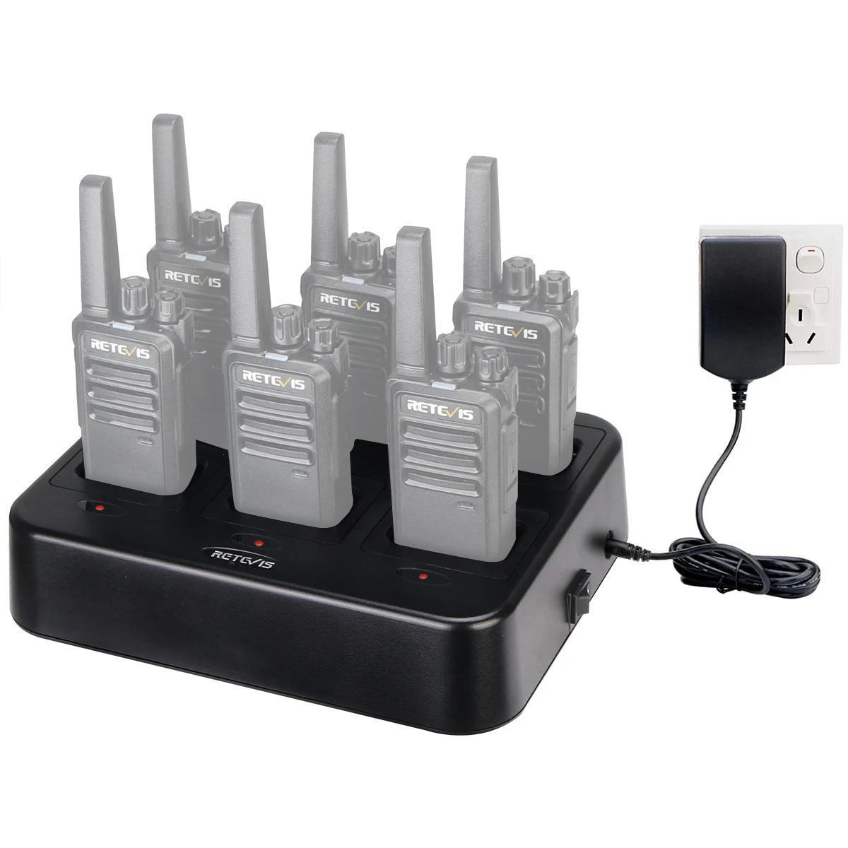 Retevis RTC68 Six-Way Charger for RT68 RT668 NR610 NR10 Two Way Radio Walkie Talkie 6 Way Charger