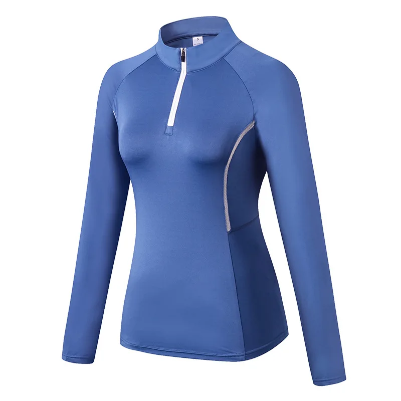 Ropa deportiva de invierno para mujer, ropa deportiva de manga larga para correr y yoga, medias elásticas altas, suéter informal de entrenamiento con cuello levantado